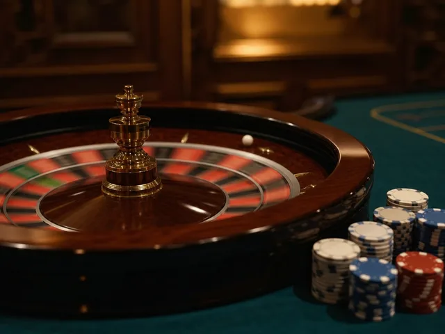 Znak za ruleto s številčnim kolesom in kroglico