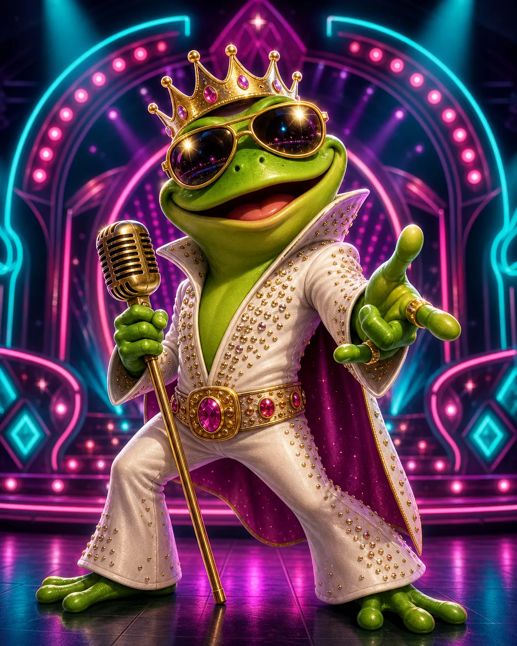 Naslovnica igralnega avtomata Elvis Frog in Vegas s pojočo žabo